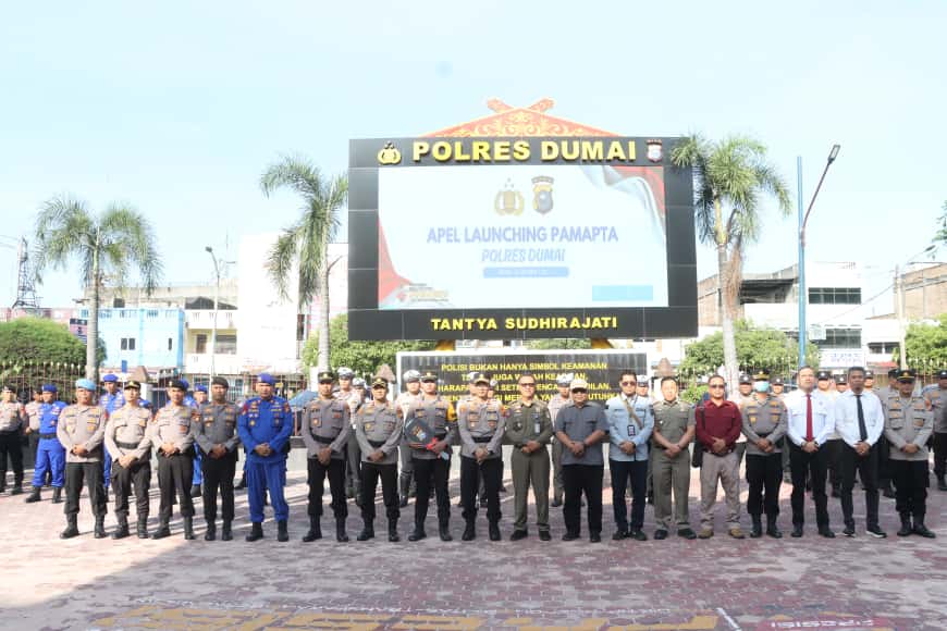 Polres Dumai Gelar Apel Launching Pamapta Serentak Seluruh Jajaran Polda Riau