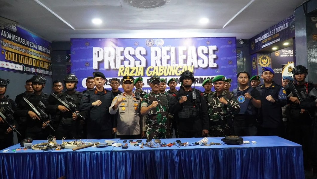 500 Warga Binaan Dites Urine Hasil Negatif Narkoba, Razia Besar-Besaran Rutan I Medan Sita Mancis hingga Charger HP