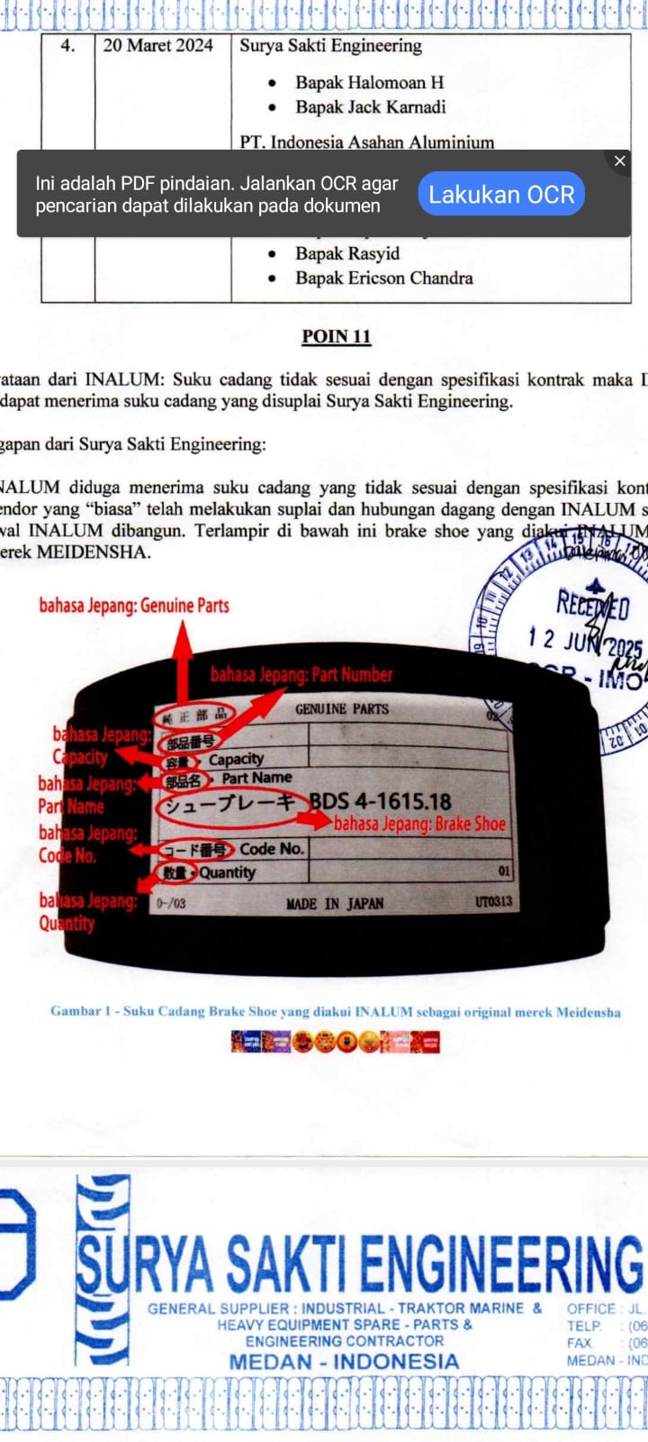 Mengejutkan ! PT Inalum Terima Barang Vendor 'Binaan' Tanpa Merek Resmi