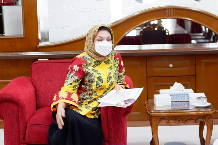 Ketua PKK Kabupaten Deli Serdang Terima Audensi Dari (AUSAID) Di Rumah Dinas Bupati Deli Serdang