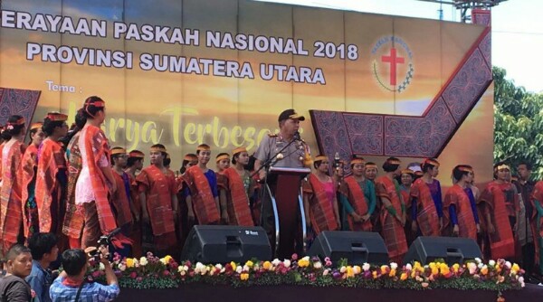 Kapolda Hadiri Paskah Nasional 2018 di Samosir
