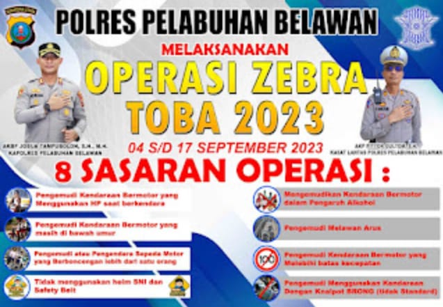 Ingat..! Besok Polres Pelabuhan Belawan Akan Laksanakan Operasi Zebra Toba 2023