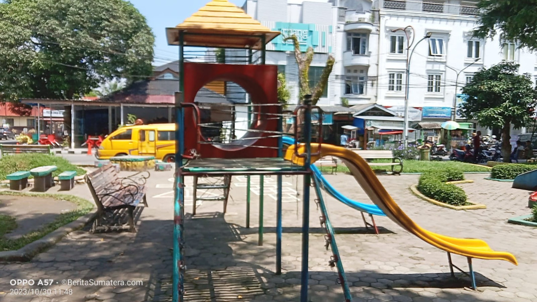 Belum Genap Setahun Taman Balita Kota Binjai Rusak Parah, Kabid Pertamanan Sebut Tidak Ada Anggaran