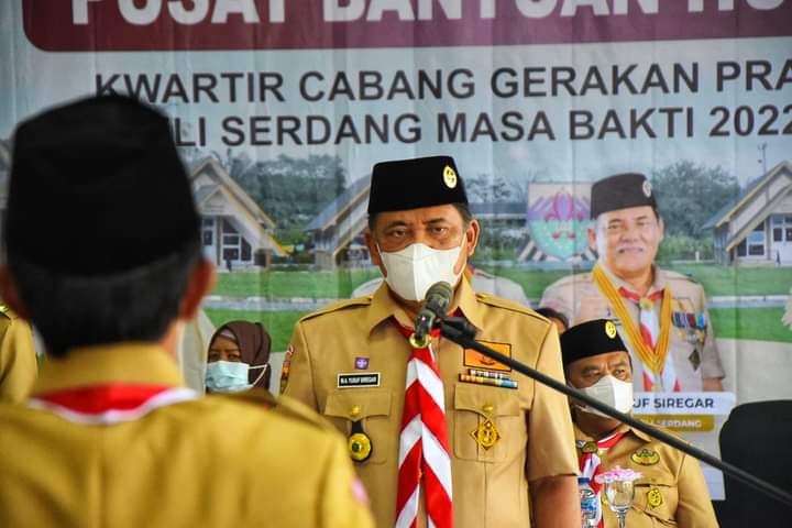 Wakil Bupati Hadiri Pelantikan Pusbakum Kwarcab Pramuka Kabupaten Deli Serdang