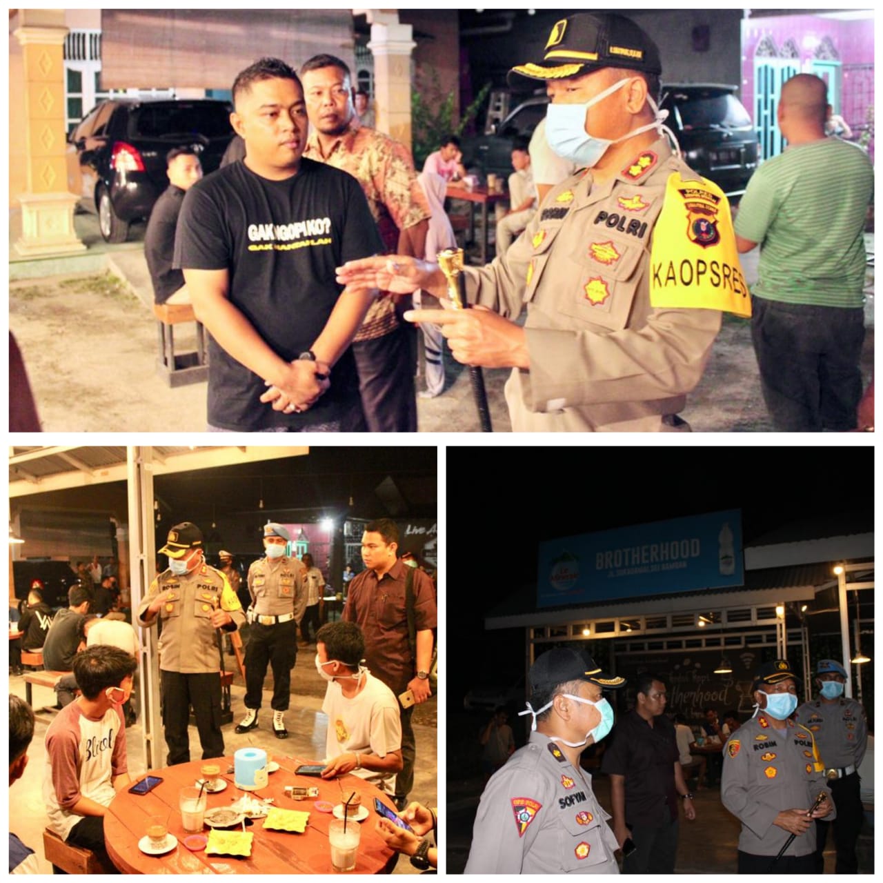 Cegah Covid 19, Kapolres Sergai Pimpin Patroli  Himbau Pengunjung serta pemilik Café di Sergai