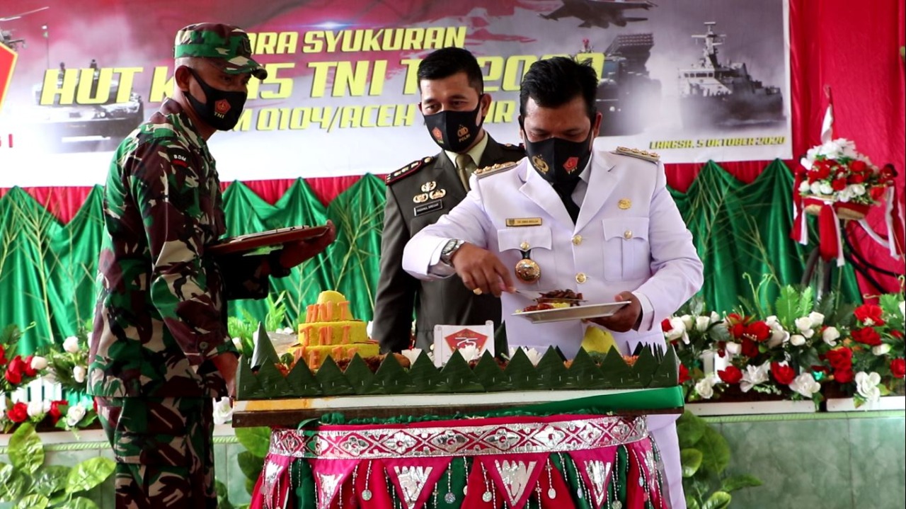 HUT Ke-75 TNI, Kodim 0104/Atim Dikunjungi Personel Polres Langsa & Aceh Timur
