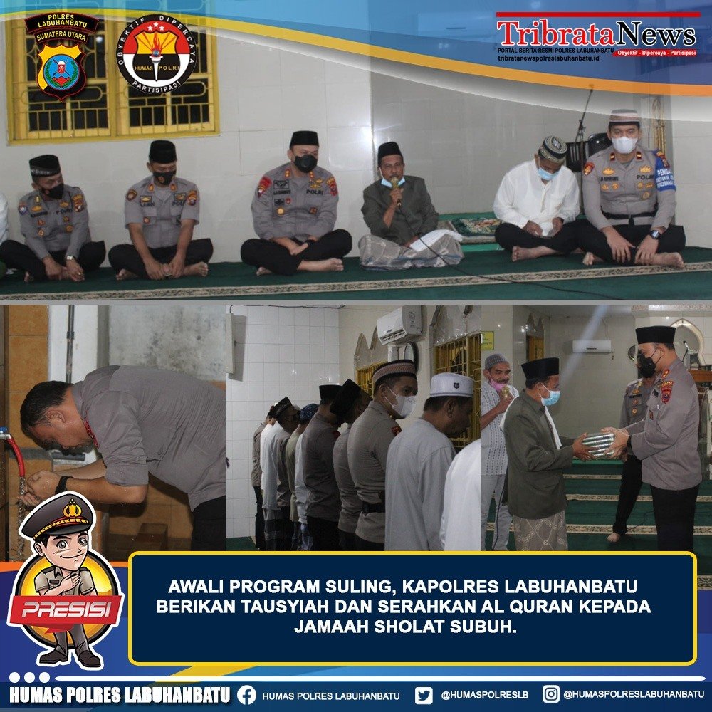 Kapolres Labuhan Batu  AKBP ANHAR  ARLIA RANGUTI  SULING di Mesjid Agung