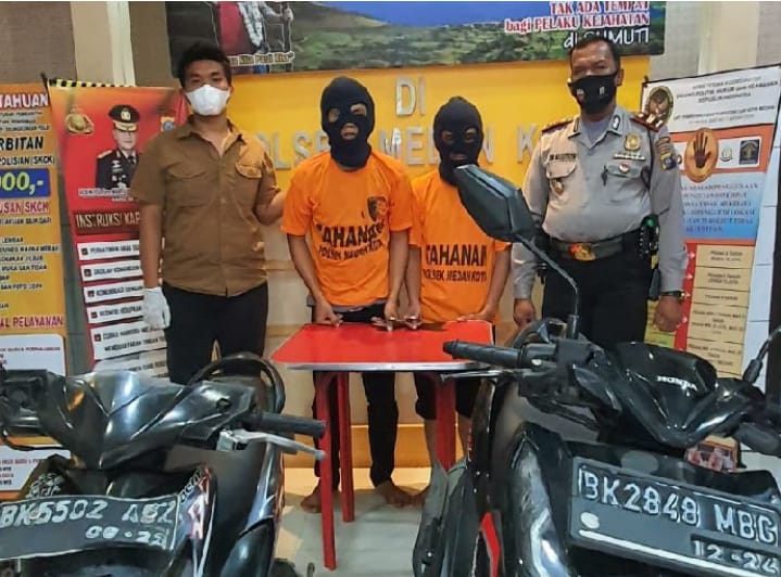 Kepergok Mencuri  Sepeda Motor Depan Indomaret, Dua Remaja Gol Di Polsek Medan Kota