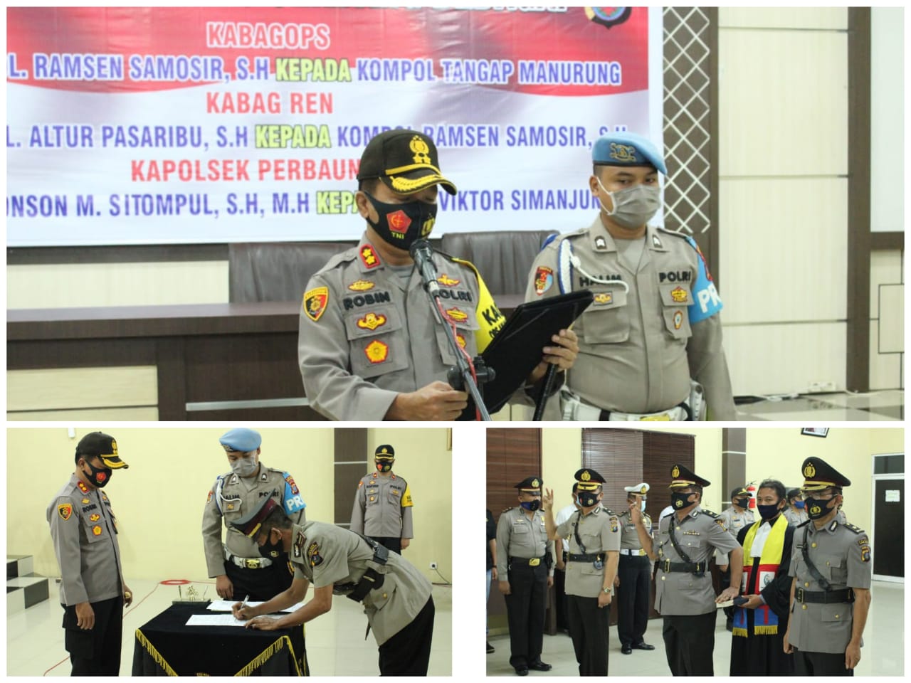 Kapolres AKBP Robin Simatupang, Pimpin  Sertijab  Beberapa Pejabat Polres Sergai