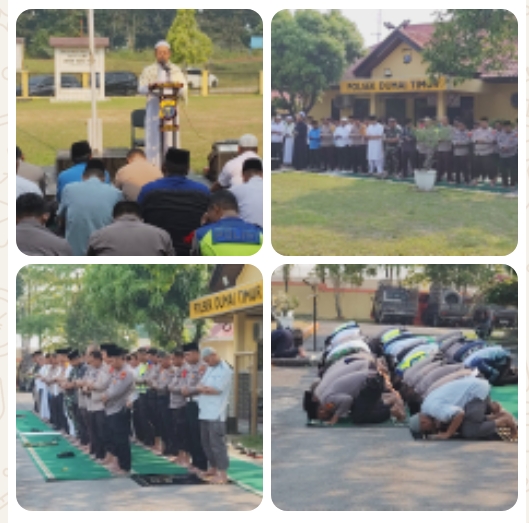 Ditengah Krisis Air, Polsek Dumai Timur Gelar Sholat Istisqo' Untuk Mendapatkan Rahmat Serta Pertolongan Allah SWT
