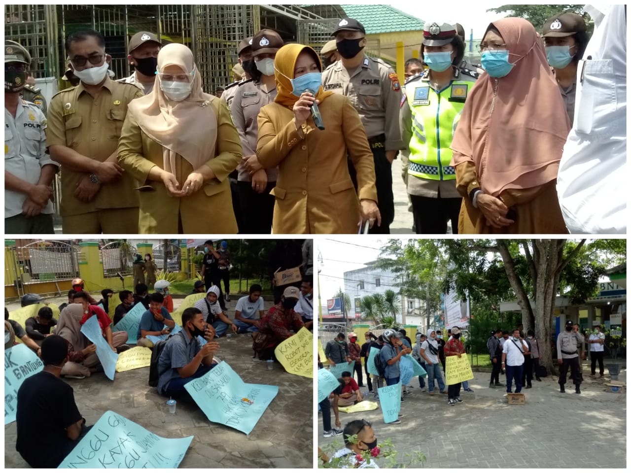 Kembali..,Tuntut Gaji 6 Bulan Perangkat Desa Bersama P2SB Geruduk Kantor Bupati Sergai