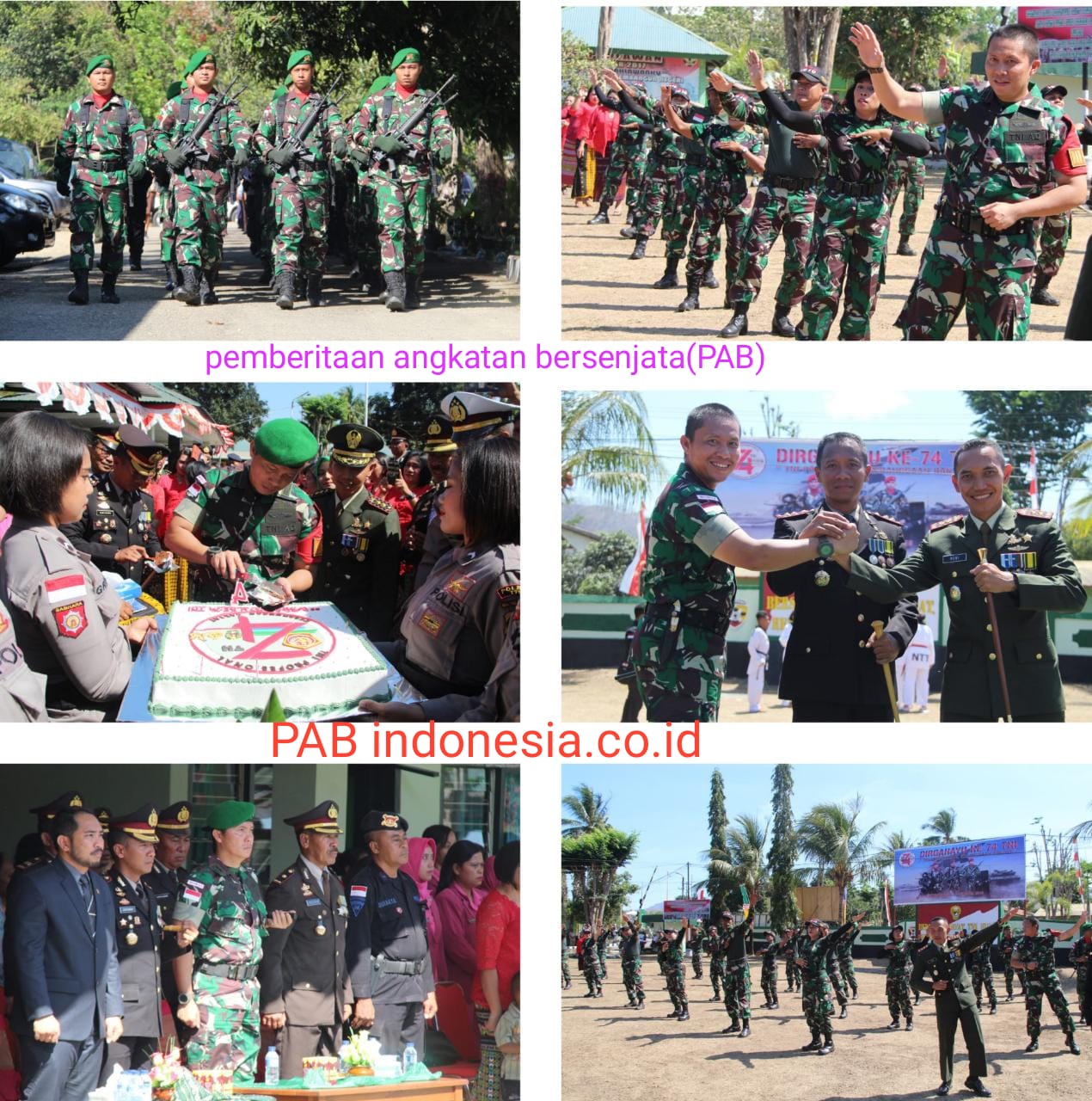 Satgas Pamtas RI-RDTL Yonif 132/BS Peringati Upacara HUT Ke -74 TNI Di Lapangan Makodim 1618/TTU
