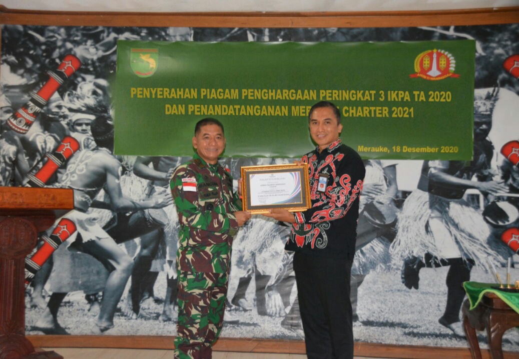 Korem 174 Merauke Raih Peringkat Tiga IKPA Kabupaten Merauke