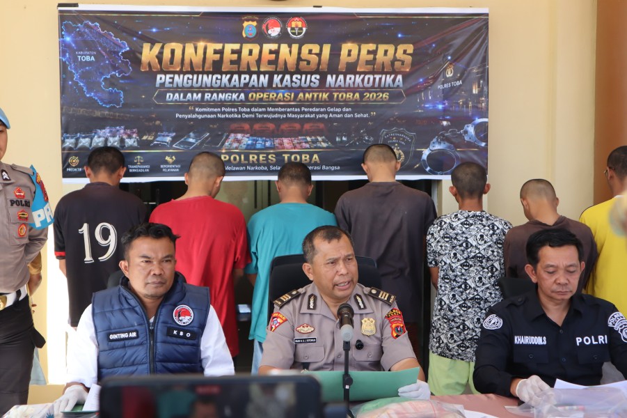 Polres Toba Ungkap 8 Kasus Narkoba, Sita 289 Butir Ekstasi dan 3,79 Gram Sabu di Operasi Antik Toba 2026