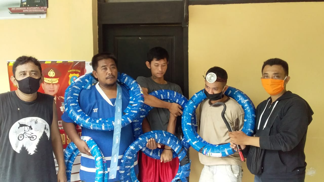 Tiga Kawanan Maling Penguras Gudang Spare parts Perbaungan Diciduk Tekab 