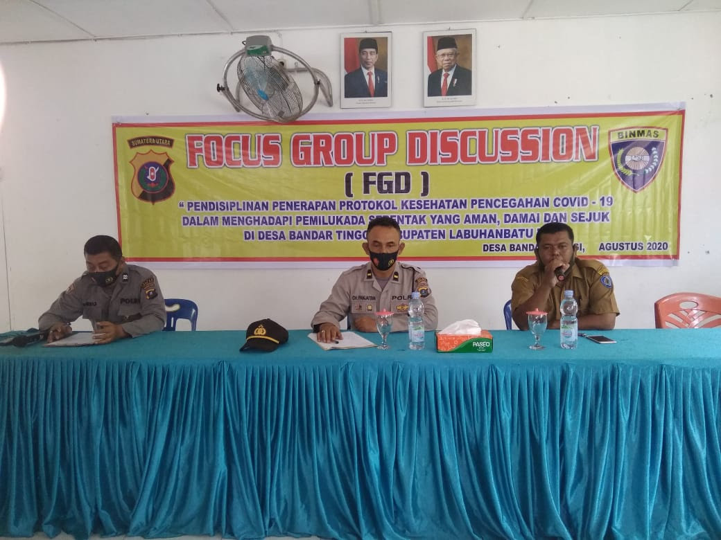 Kasat Binmas Polres Labuhanbatu bersama Masyarakat desa Bandar Tinggi gelar FGD