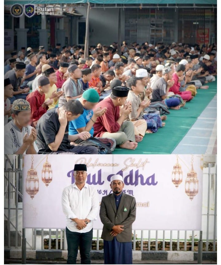 Suasana Penuh Khitmat, Pelaksana. Sholat Idul Adha 1446 Hijrah Di Rutan Dumai