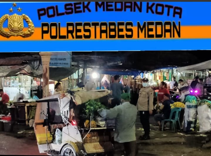Polsek Medan Kota Tertibkan PKL Jalan Seksama dan Kemiri