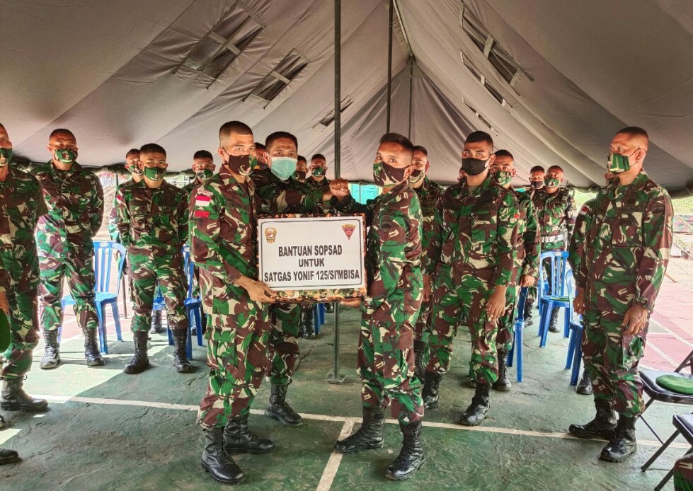 Satgas Pamtas RI-PNG Yonif 125/Simbisa Terima Kunjungan Tim Wasev Sopsad