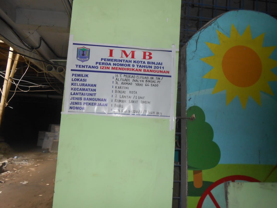 Bangunan Rumah Sakit Umum Al Fuadi Di Binjai Diduga Melanggar Aturan dan Perda Binjai