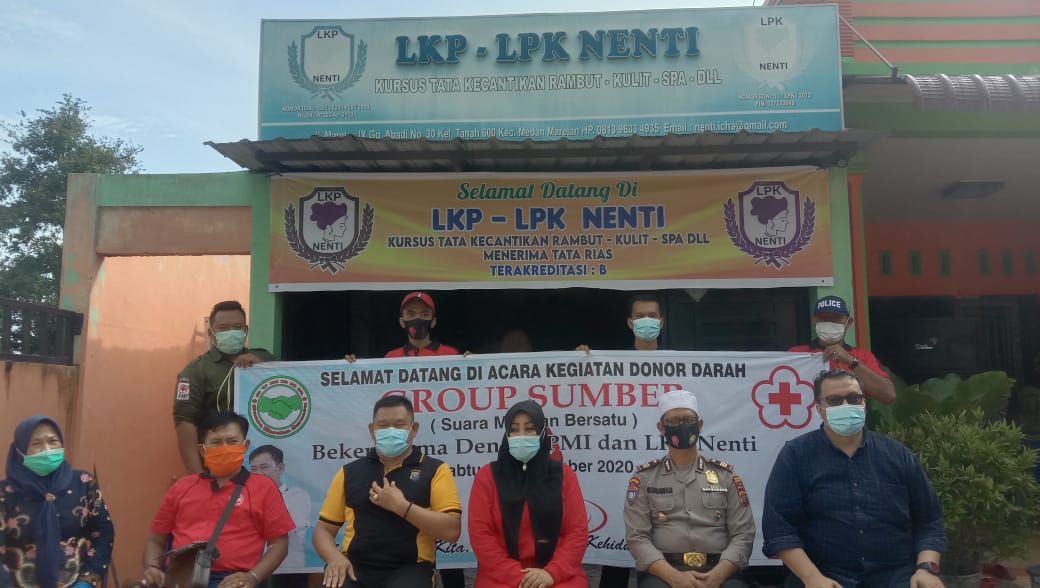 Polres Pelabuhan Belawan Bersama LKP Dan Suara Marelan Bersatu Gelar Bakti Sosial Donor Darah
